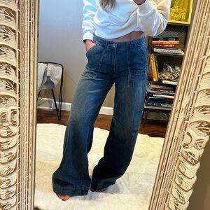 Women's Blue Wide-Leg Jeans